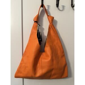 VIOLA CASTELLANI Milano Orange Purse Bag Cosmetic Made in Italy Genuine Leather